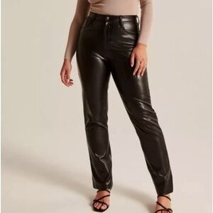 Abercrombie & Fitch Curve Love Vegan Leather 90s Straight Pant